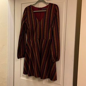 Autumn color theme, striped dress